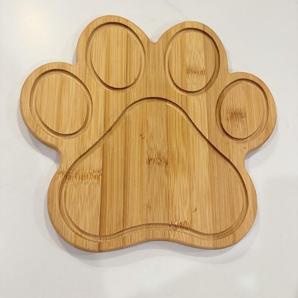 Totally Bamboo Paw Shaped Serving Cutting Board Charcuterie Barkcuterie Wood